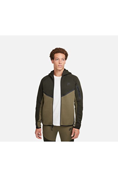 Nike ملابس رياضية Tech Fleece Wind مفرش طاولة طويل SS25 هودي بسحاب كامل للرجا...