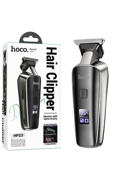 Hoco Mașină de tuns, portabilă, 600 mAh, 7000 RPM, afișaj LED, neagră