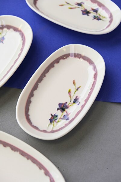 tabakevi Tabak Evi Porcelain Morden Oval Boat Plate 15X8,5X2Cm 4 Pieces