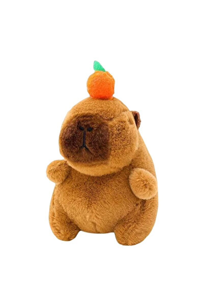 OEM Capibara de pluș 20 cm cu portocală – Jucărie pufoasă Kawaii, cadou adorabil