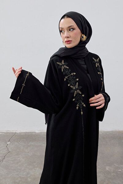 ViadelAtelier EL İŞLEMELİ BONCUK DETAYLI ABAYA