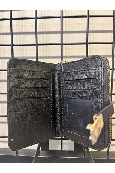 MERVEOZGULCANTA Minibag Textured Black Wallet