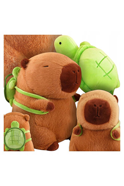 OEM Capibara de pluș cu broască, 40 cm – Jucărie pufoasă și drăguță, cadoul p...