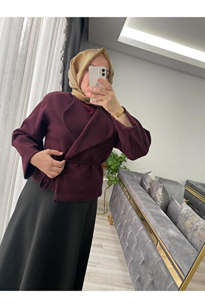 Sara Deluxe Women's Collared Short Cashmere Jacket