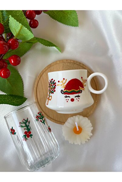 Flossy Design El yapımı kişiye özel Noel baba Yılbaşı kahve fincanı, su barda...