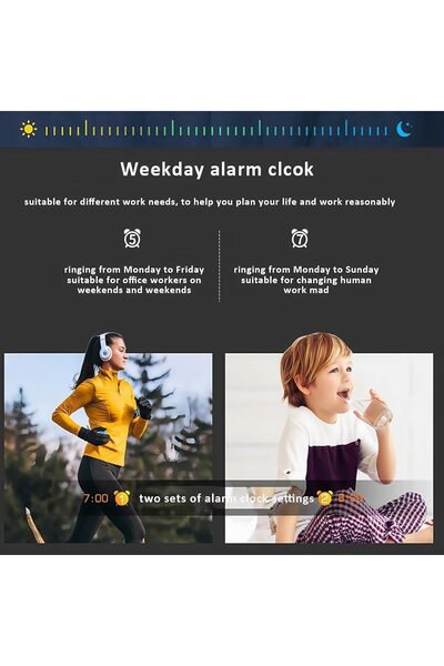 AZONEE Digital Alarm Clock - Small Travel Mini LED, Temperature Display (White)