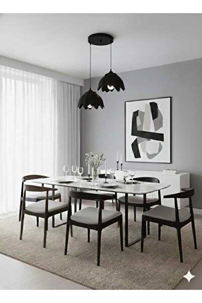 GLOBELUX Lotus Görünümlü Modern Ve Şık 2 Lİ Avize Beyaz ( ampul Hediyeli)