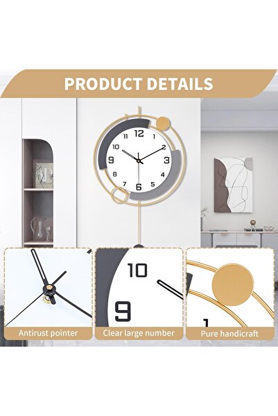 Generic Large Wall Clock with Pendulum Silent Quartz, Battery Operated 16x25.6 inch