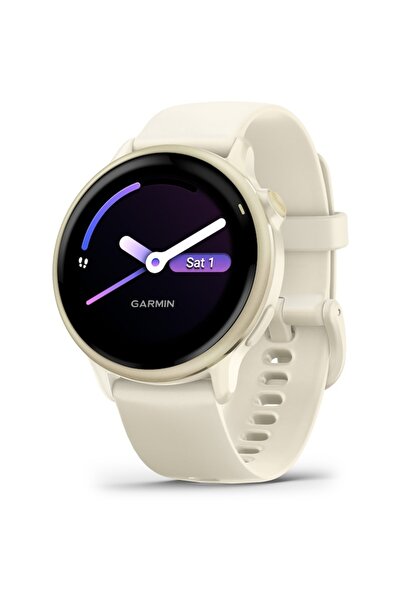 Garmin vívoactive 6 Smartwatch, GPS, 42mm, silicone strap, Bone/Lunar Gold