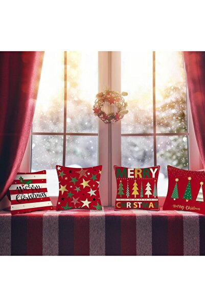 Generic Christmas Zippered Square Pillowcase - Merry Christmas Decorative Cushion Cover