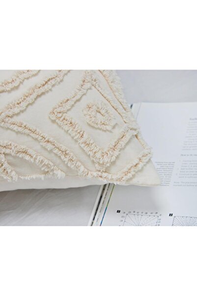 GOLD MANTIS Tufted Cotton Cushion Cover 45x45cm Coin Deco Geometric Boho