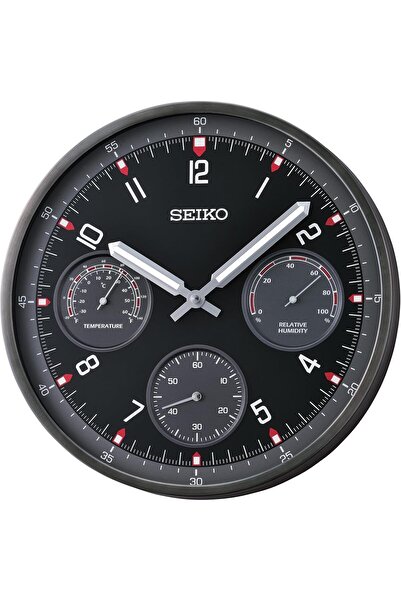 Seiko Shelby Non Ticking Wall Clock, Black, 13 Inch