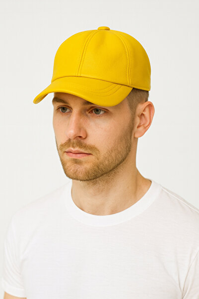 ZERAMİNE Genuine Leather Unisex Hat Cap – Quality Stitching Detailing - Premium