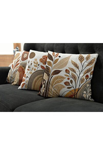 X SPRING Throw Pillow Cushion Covers, 4 PCS 45x45cm Double-Sided Floral Boho Pattern