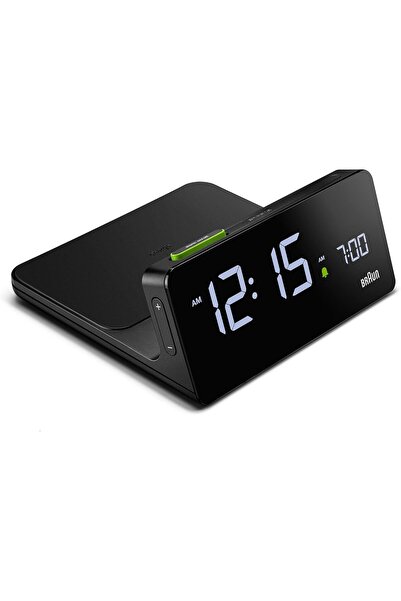 Braun BC21B Digital Alarm Clock with 10W Qi Wireless Charging - Black