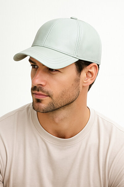 ZERAMİNE Genuine Leather Unisex Hat Cap – Quality Stitching Detailing - Premium