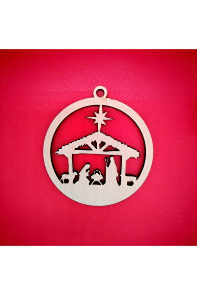 OEM Glob decorativ de Crăciun din lemn M7, 8 cm