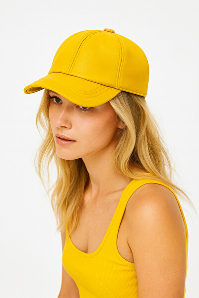 ZERAMİNE Genuine Leather Unisex Hat Cap – Quality Stitching Detailing - Premium