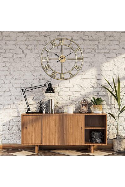 Generic Oversize Farmhouse Wall Clock 47cm Antique Silver Silent Non-Ticking