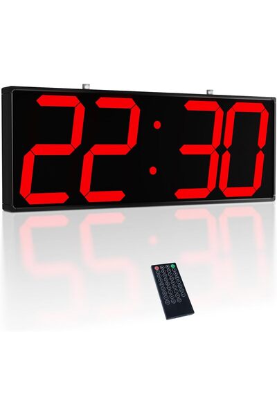CHkosda Double-Sided Digital Wall Clock (Red)