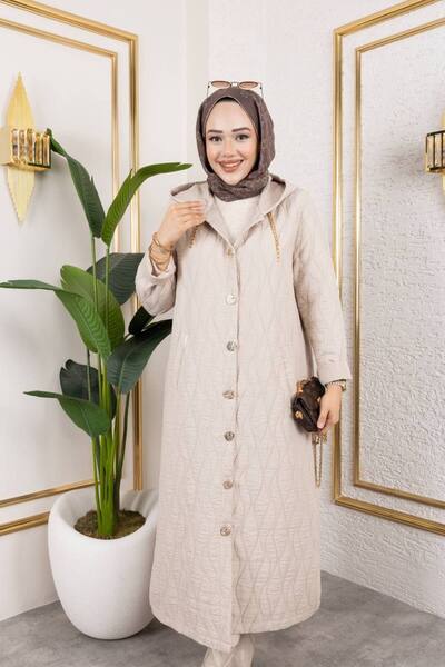 Elif Artar Yeni Sezon Büyük Beden Kapüşonlu Kapitone Ceket – Kışlık, Şık ve R...