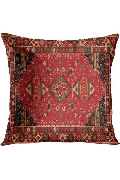 Emvency Set of 4 Throw Pillow Covers - Tribal Abstract Red & Black, 18x18 in (45x45 cm)