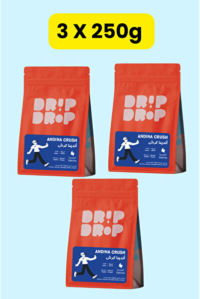 DRİPDROP حبوب قهوة أندينا كراش كولومبيا لـ v60 والإسبريسو (3 × 250 جرام)، حبوب كاملة