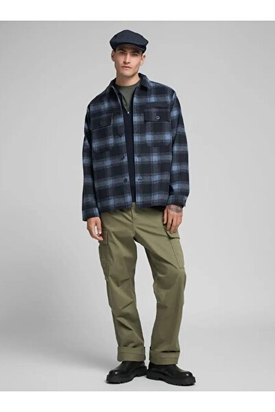 Replay Erkek Lacivert Ekoseli Gömlek Ceket