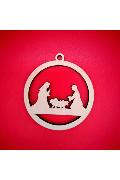 OEM Glob decorativ de Crăciun din lemn M8, 8 cm