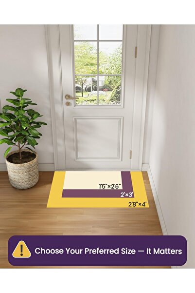 dexi Door Mat Inside Entrance 43 x 76 cm, Ultra Thin Non-Slip Rubber Backed Absorbent Doormat