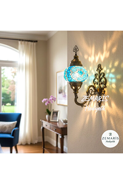 ZEM ARİS HEDİYELİK Handmade Authentic Mosaic Wall Sconce
