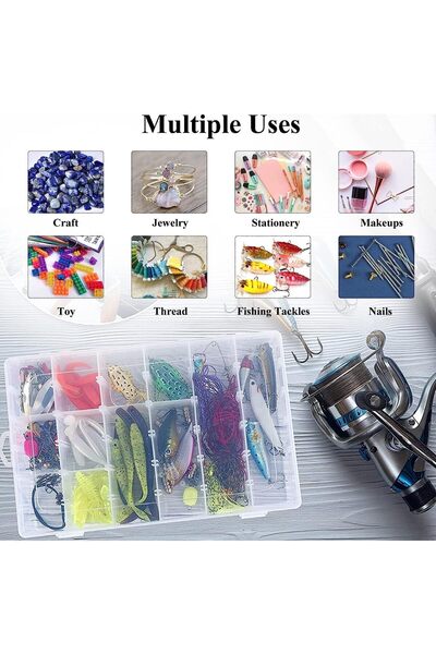 U-HOOME 36 Grids Plastic Organizer Box with Dividers (2 Pack)