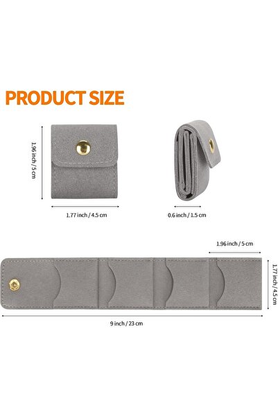 Generic Mini Travel Jewelry Bag, Buckled Foldable Travel Jewelry Storage Box (Gray)