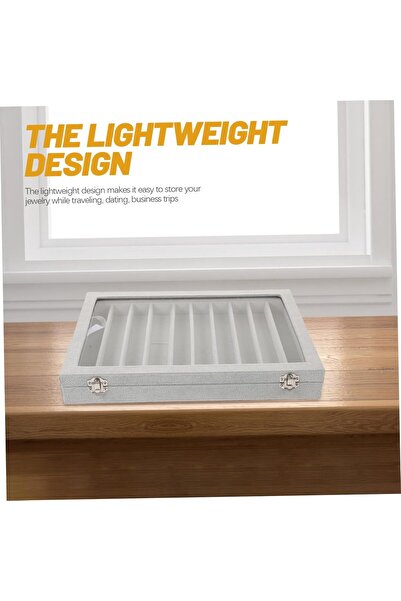 SUPVOX Necklace & Bracelet Jewelry Organizer Display Box (Grey)