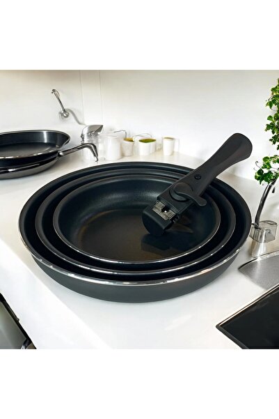Evcimo Home Winterbach 4 Piece Granite Pan Set Black Sp-600