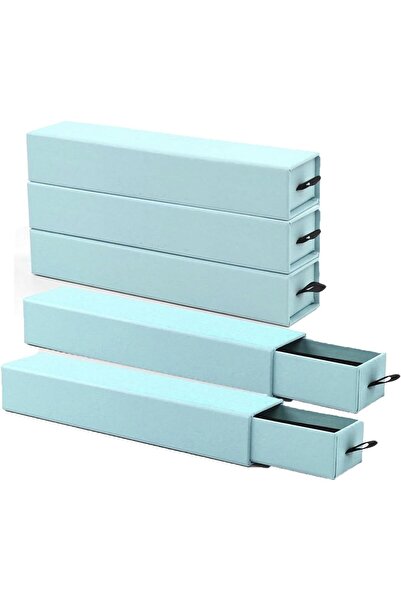 Yelajoy 5-Pack Velvet-Lined Drawer Jewelry Boxes, 8.3 x 1.8 x 1.4 in