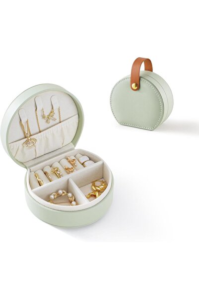 KASTWAVE حقيبة تنظيم مجوهرات للسفر للنساء والفتيات - صندوق مجوهرات صغير محمول...