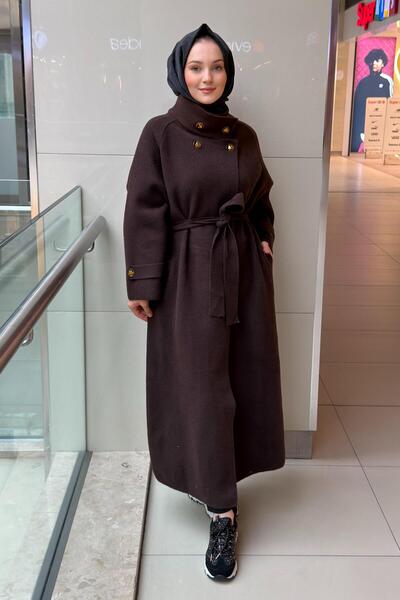 Ghisa Belted Coat with Epaulet Detail on the Sleeves