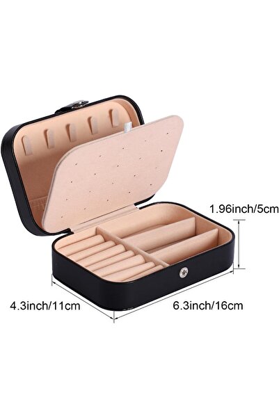 Wesoke PU Leather Mini Jewelry Travel Case - Black