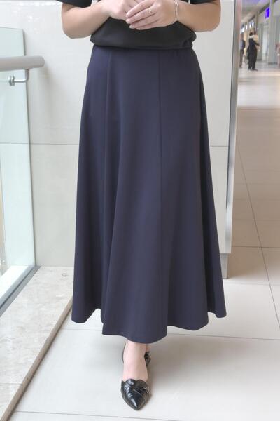 Ghisa Buy Ribbed Bell Skirt with Elastic Waistband