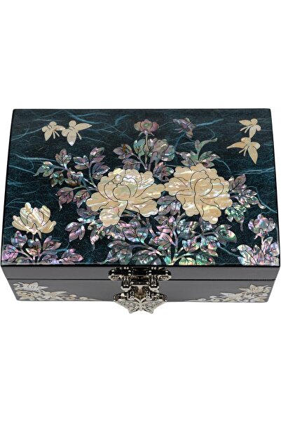 February Mountain صندوق منظم مجوهرات من عرق اللؤلؤ - صندوق هدايا مجوهرات للنساء