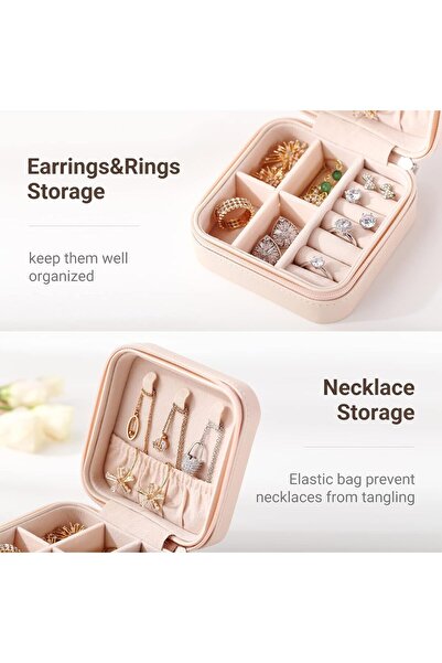 Lonimia حقيبة سفر للمجوهرات - منظم صندوق مجوهرات محمول، عبوة من 3 قطع (وردي، ...