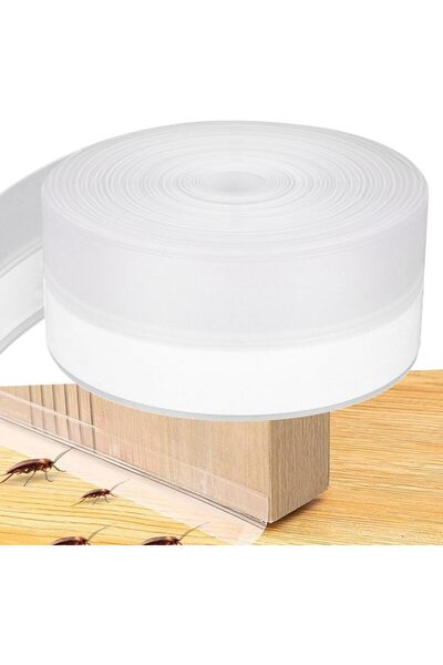 KASTWAVE Silicone Door Draft Stopper Weather Stripping, 16.4 ft Self-Adhesive (Transparent, 45mm)