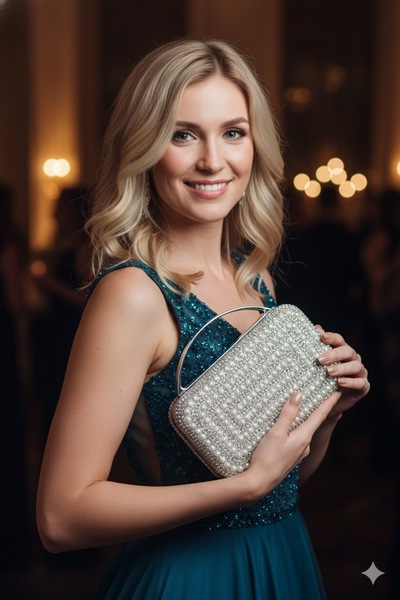 Giydim Gidiyor Φιρντέβς Κρύσταλ Τσάντα Ασήμι