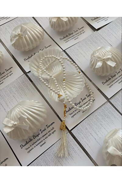 Mapel 15 adet İstridye Tesbih kartı doğum, doğum günü, mevlid, nikah hediyeliği