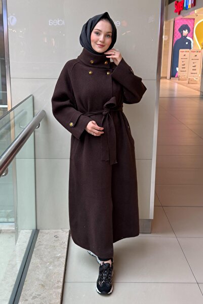 Ghisa Belted Coat with Epaulet Detail on the Sleeves