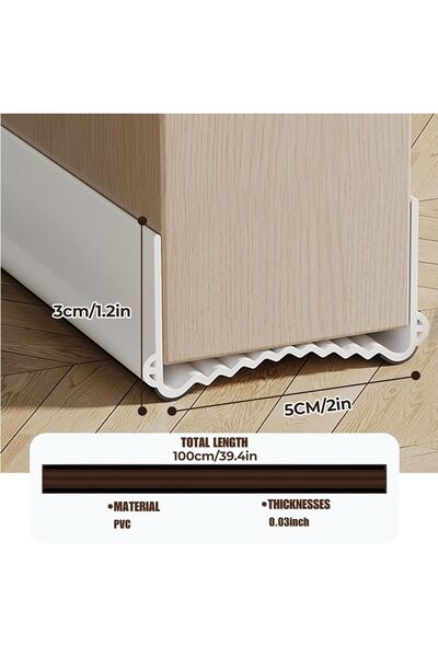 Beauenty مانع تيار هواء أسفل الباب، 100 سم، أسود