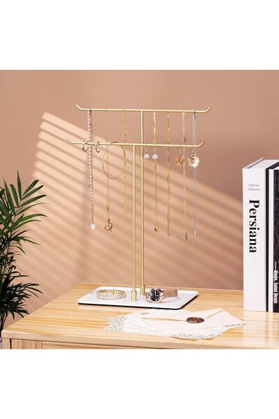 Yelajoy Necklace Stand Aesthetic Necklace Holder - Gold