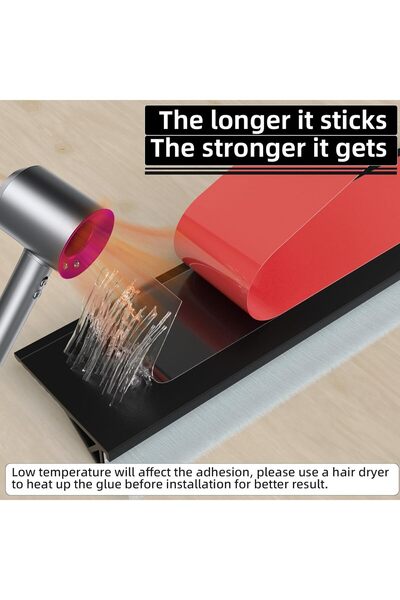 Defsedar 200cm Door Draft Stopper with Brush (Black) - Silicone Under-Door Seal, 2.2 inches