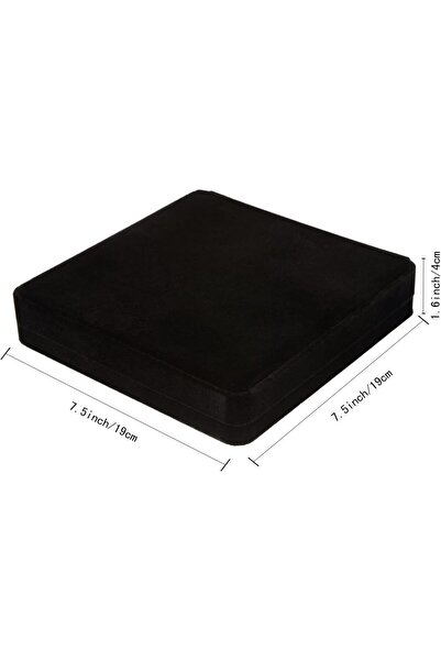 LBOYLOVE Velvet Jewelry Set Box Square Jewelry Organizer (Black)